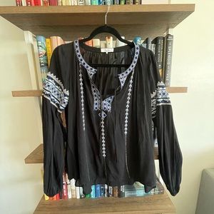 Parker embroidered, beaded blouse